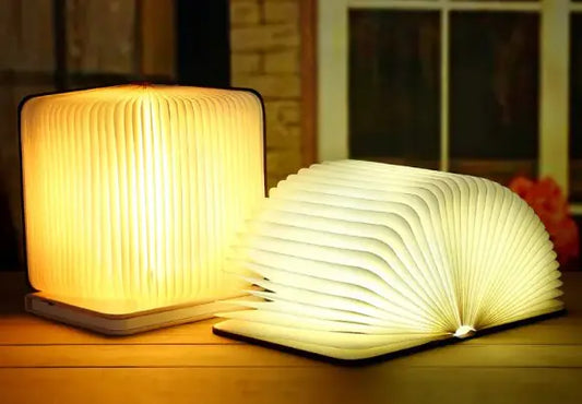 Velora™ 3D Wooden Book Lamp — Foldable Ambient Night Light